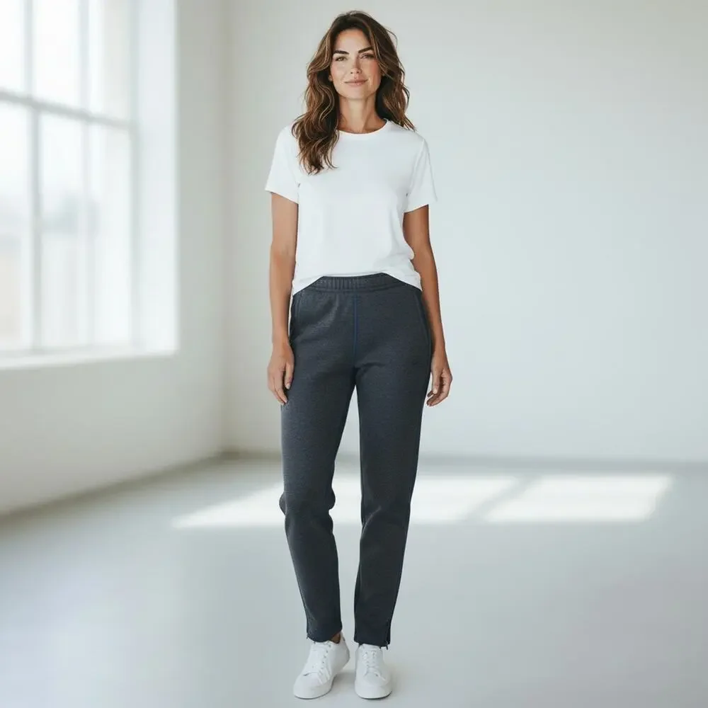 Nike Womens Therma-Fit Athletic Sweatpants Size S Gray Slim Straight Zip Ankles
